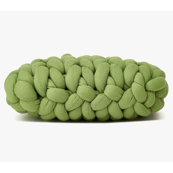 Knit Polyester Small Satchel Bag Handbag Green Boho New 10” x 9” - Picture 4 of 5